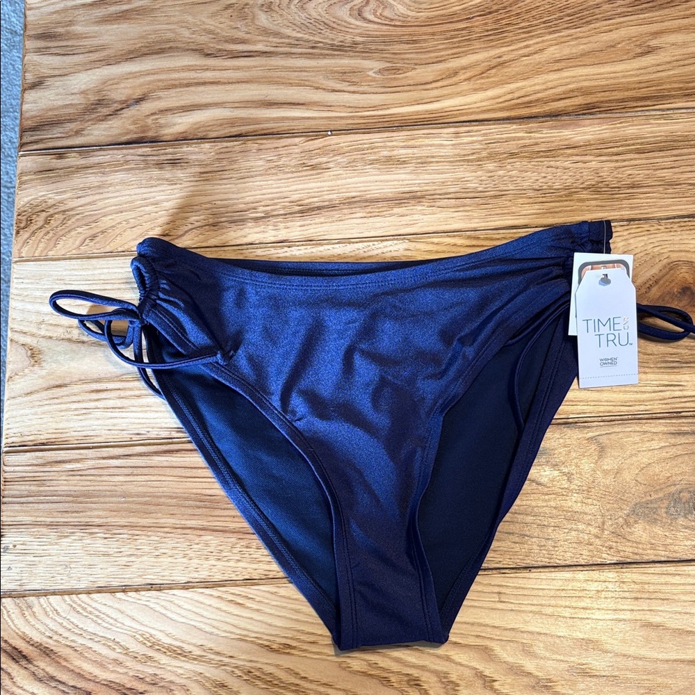 Time and Tru Women's Dark Blue Keyhole Bikini Bottom NWT